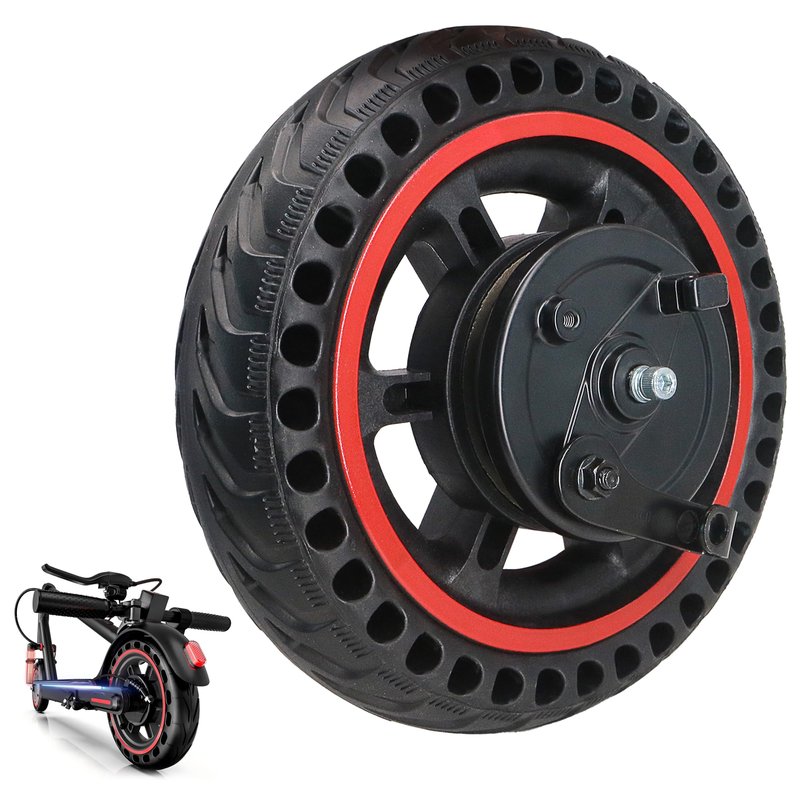 8.5'' Electric Scooter Replacement Wheel – Solid Tire with Hub & Drum Brake | Specially designed for 8.5" DRUM BRAKE Escooter – Fits VOLPAM Q1, MAXSHOT V1, V7, Joyhis: JS03, JS01, NAVIC T3, T5