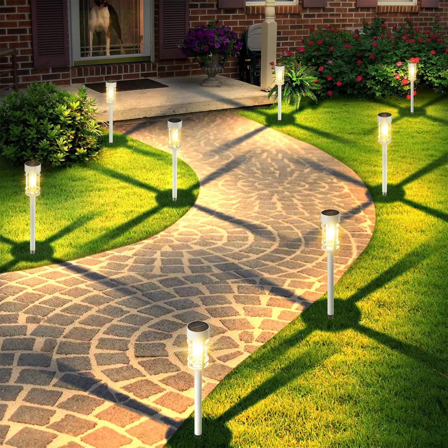 8 Pack Solar Outdoor Lights - Waterproof Garden Decor for Patio, Lawn & Landscape - 10 Hours Brightness