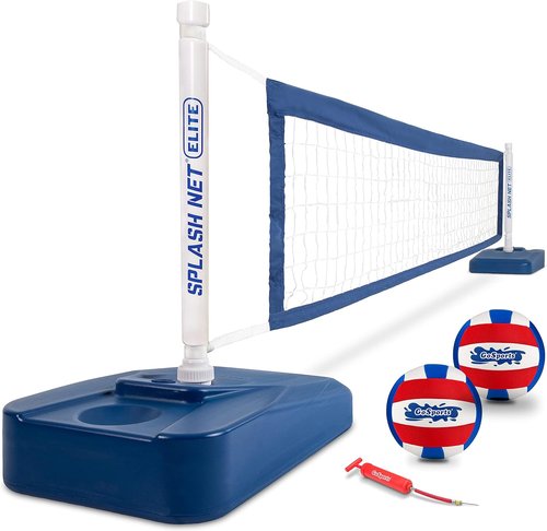 GoSports Splash Net Elite Pool Volleyball Game - Adjustable Net with Water Weighted Bases for Inground Pools