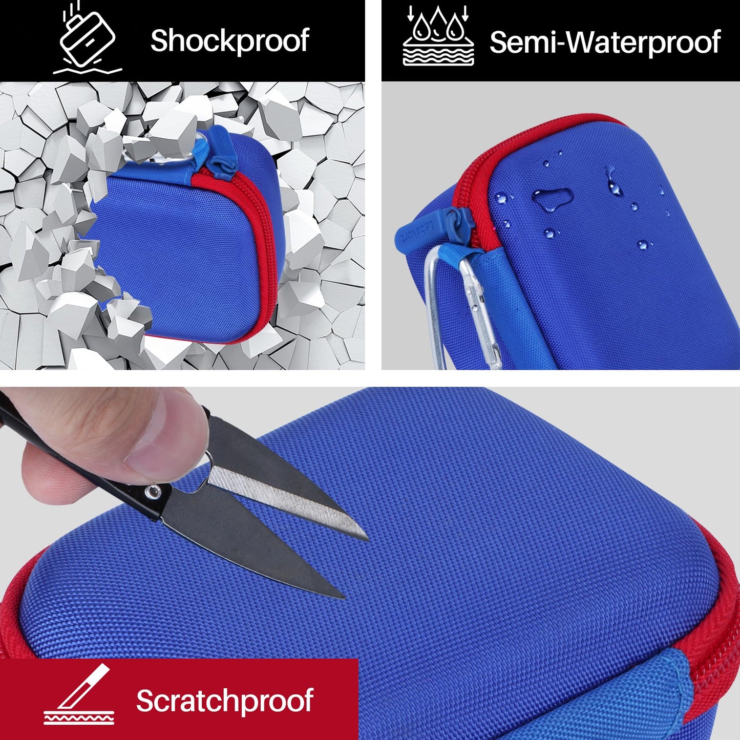 Lebakort Storage Case Compatible with Bushnell Golf Phantom 3 2 Slope/Swami KISS 2.0 Handheld Golf GPS Ragnefinder (Blue+Red Case)