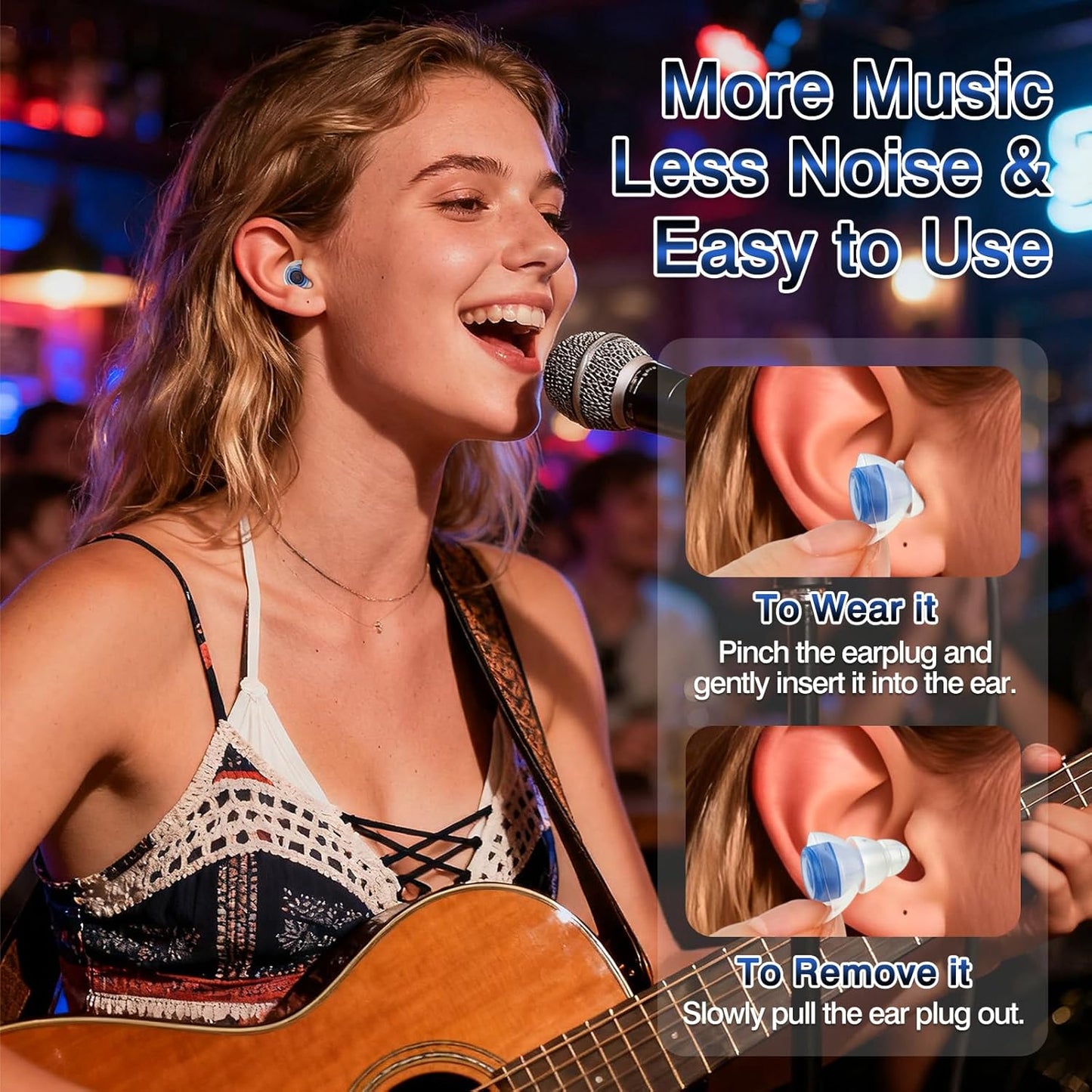 Skiennix Concert Ear Plugs - Reusable High-Fidelity Musician Earplugs with 20dB Noise Reduction | Carry Case Included