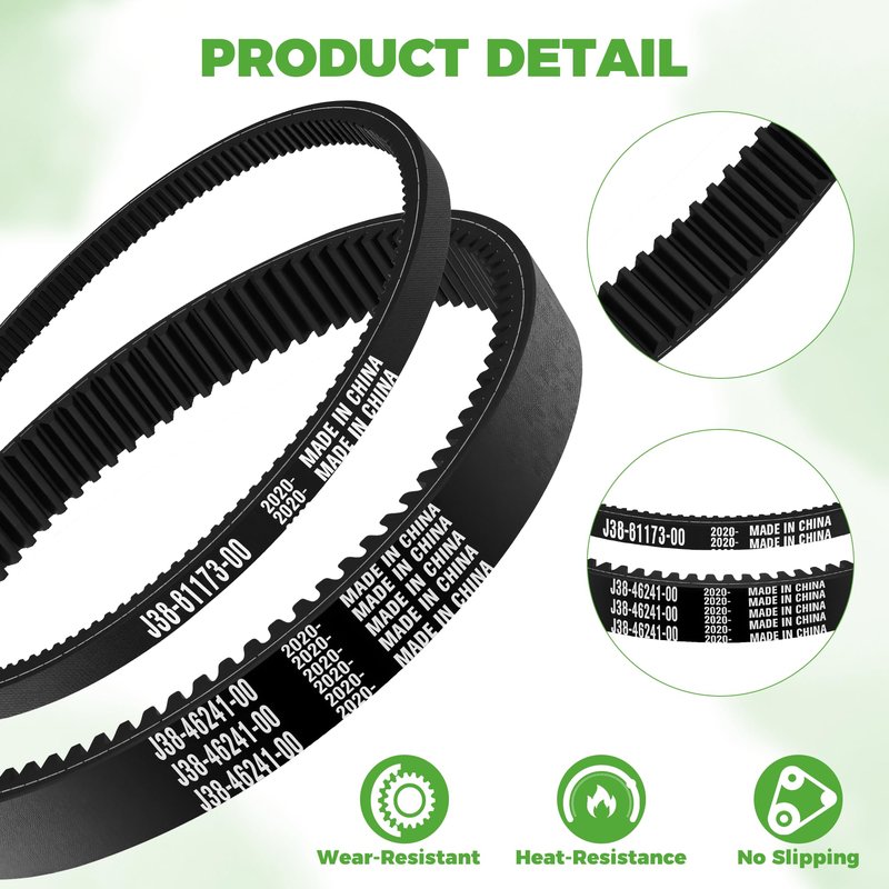10L0L Golf Cart Starter Generator Belt and Drive Belt Kit for Yamaha G2, G5, G8, G9, G11, G14, G16, G22, 2012-Up G29 Drive Gas 4 Cycle Models, OEM J55-G6241-00, J55-H1173-00, J38-81173-00