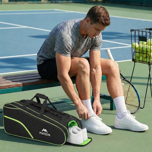 MATEIN Tennis Bag 6 Rackets, Extra Large Protective Convertible Racquet Bag with Shoes Compartment for Men Women, Racket Backpack with Cooler Pocket & Removeable Shoulder Strap for Sport Equipment