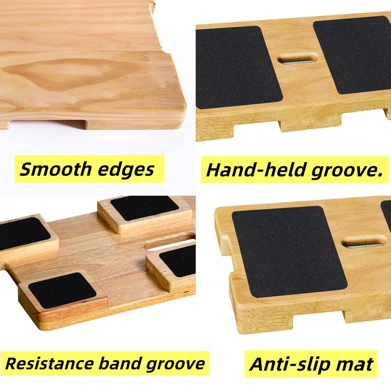 Wood Resistance Band Platform Base, Resistance Band Foot Plate, Fitness Exercise Board Footplate, Step Board for Workout Board for Home Gym