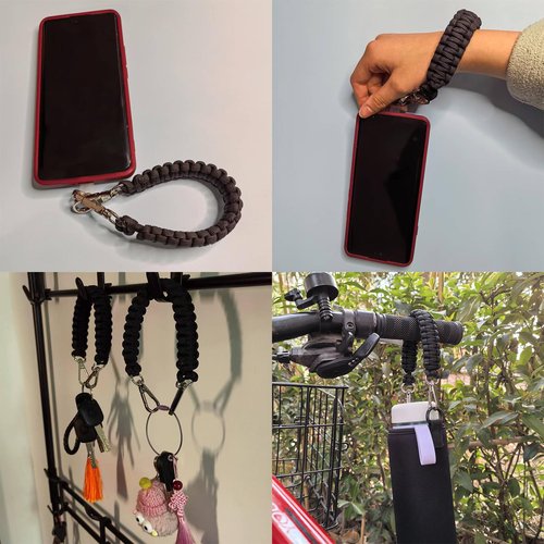 Water Bottle Handle Strap,Paracord Water Bottle Strap,Paracord Keychain Carabiner Clip,with Metal Hook