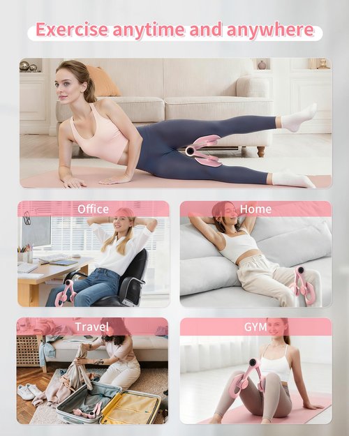 SirDone Thigh Master Kegel Exerciser - 360° Adjustable Thigh & Pelvic Floor Strengthener, Multi-Function Home Gym Equipment for Women's Inner Thigh, Hip, Leg and Arm Workouts (Pink)
