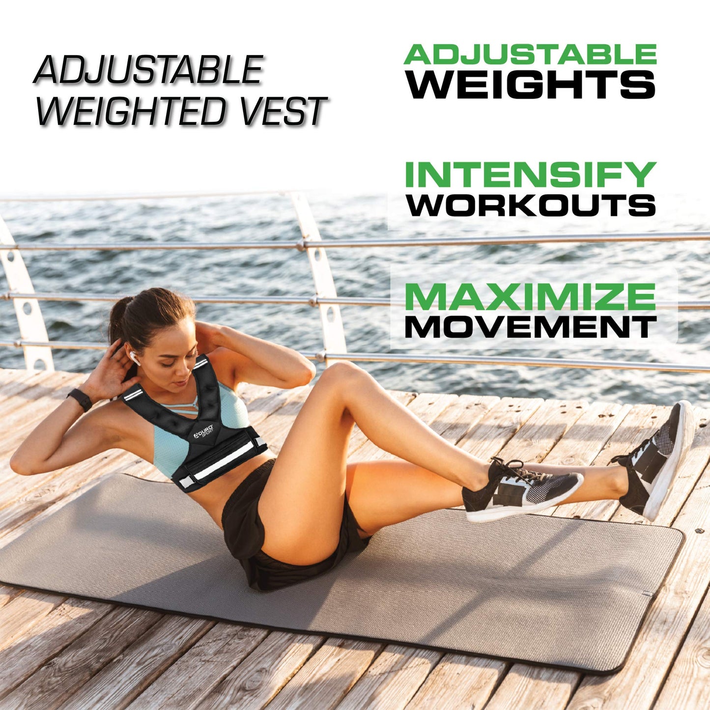 Adjustable Weighted Vest 4-10lbs/11-20lbs/20-32lbs/26-46lbs for Men, W