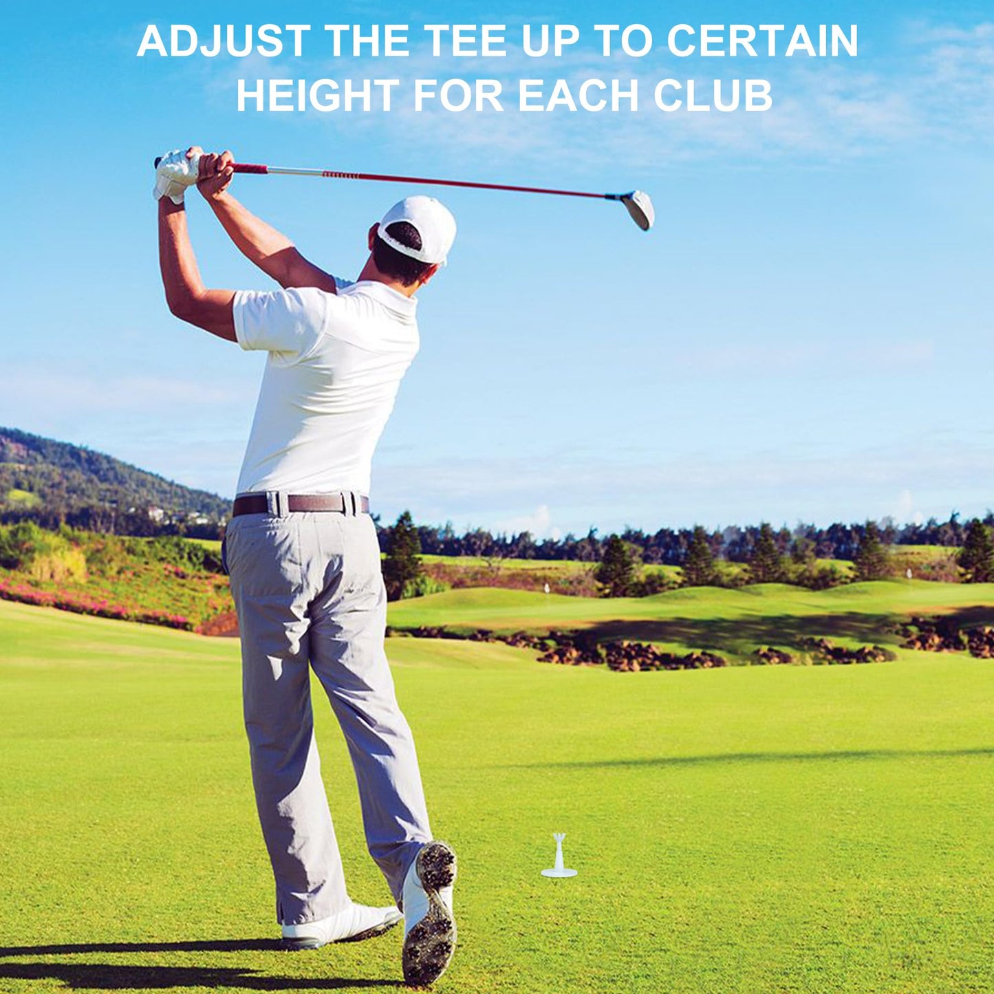 Asyxstar Adjustable Golf Tees - Golf Accessories for Men, Adjustable Golf tee Heights Range from 2.1" to 2.9" - No Need to Repeatedly Pick Up