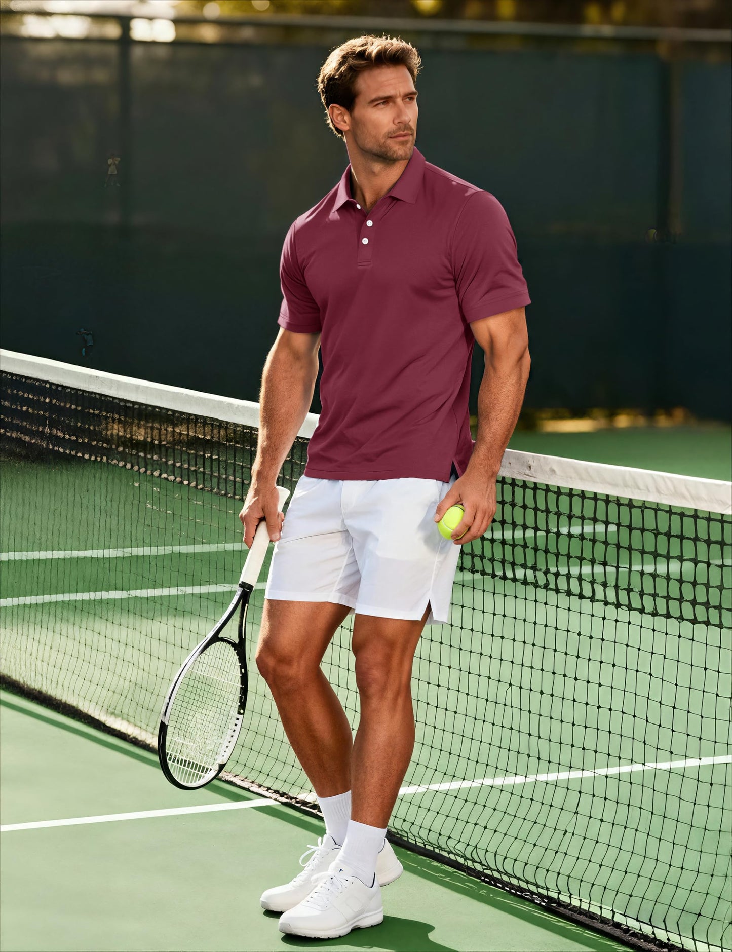 MAGCOMSEN Mens Polo Shirts Short Sleeve Athletic Pique Golf Shirt Dry Fit Performance Casual Work Polos for Men