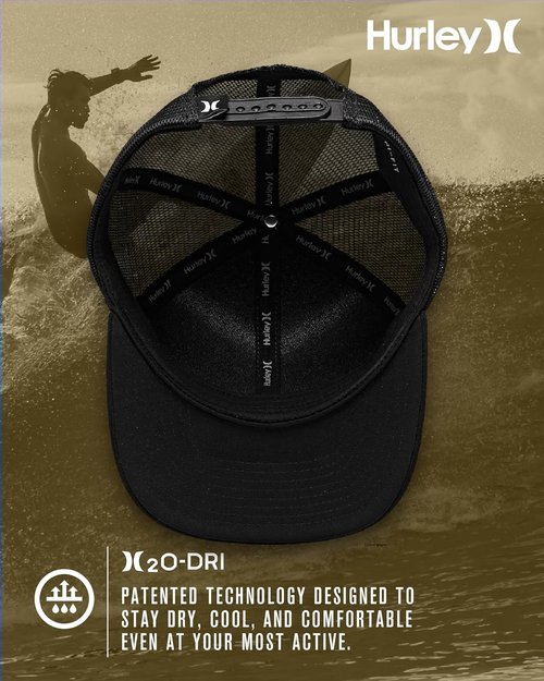 Hurley Men's Caps - H2O-Dri League Baseball Caps with Snapback Closure - Classic Trucker Hats (S-XL)