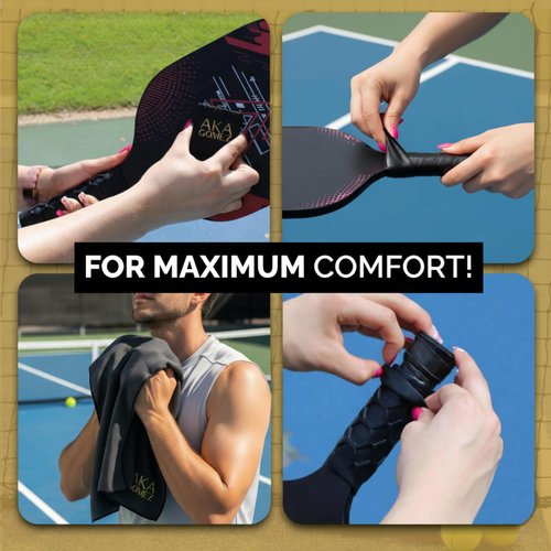 Pickleball Overgrip for Sweaty Hands – Non-Slip Paddle Grip Cover with Cleaning Wipe & Grip Accessories | AKAGOMEZ