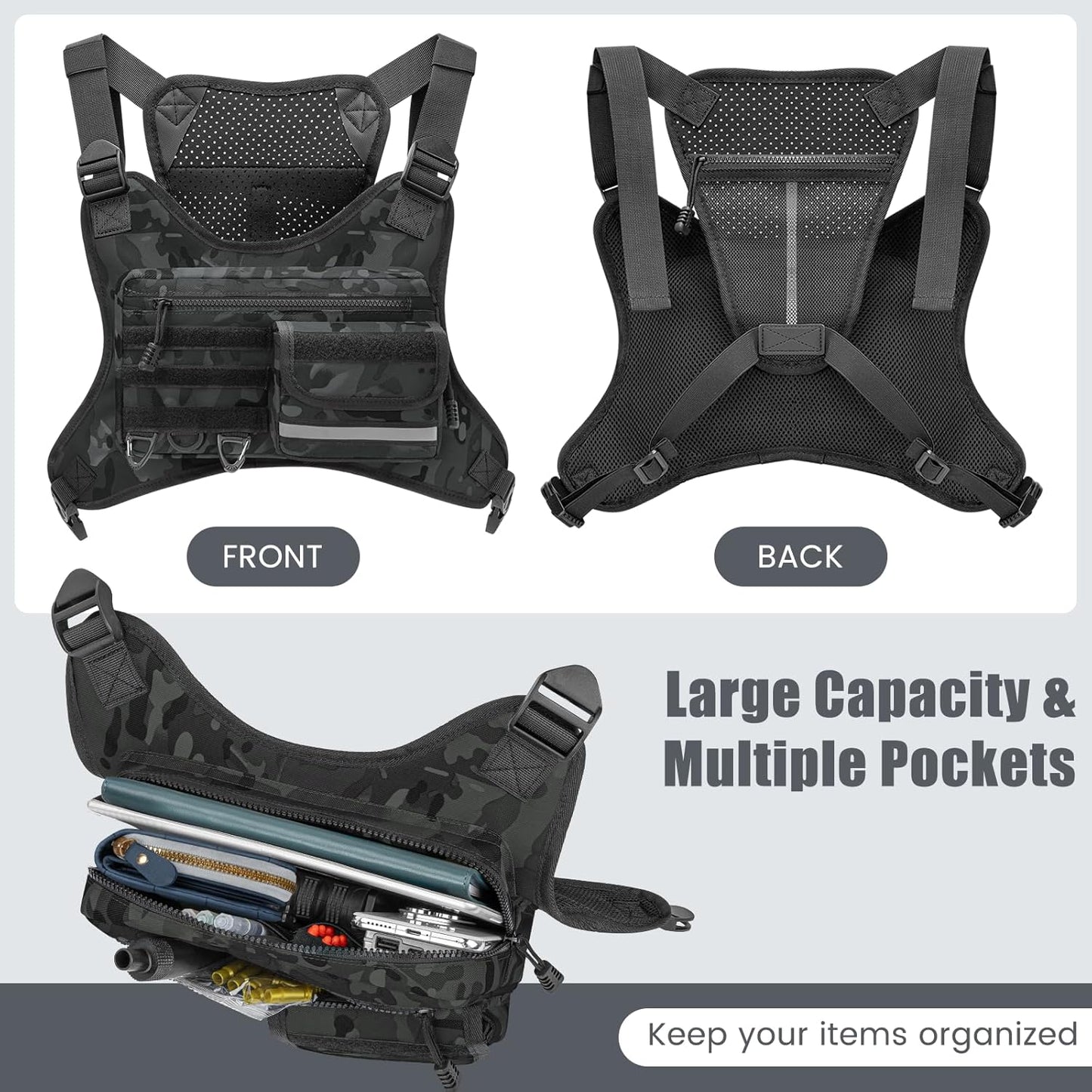 OCKLILY Chest Bag - Versatile Outdoor Sports Vest for Running, Cycling, Hiking | Unisex Design