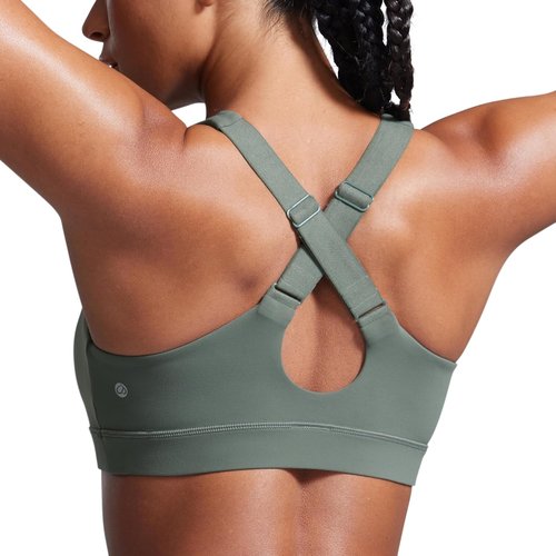 CRZ YOGA Sports Bra - Butterbreeze Criss Cross Back, V Neck, Adjustable Straps, Padded Crop Top