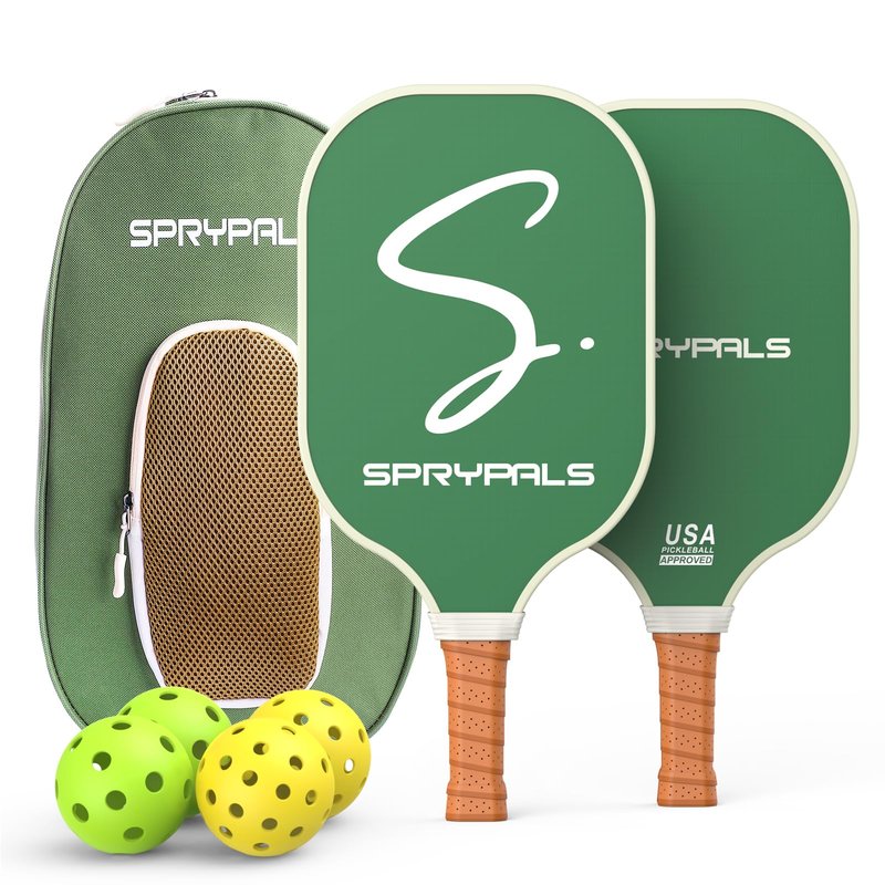 Sprypals Pickleball Paddles Set of 4,USAPA Approved Pickleball Paddle Cute Pickleball Set with 4 Pickleball Paddles, 4 Indoor & Outdoor Balls and 1 Carry Bag, Pickle Ball Set for Men Women Beginners