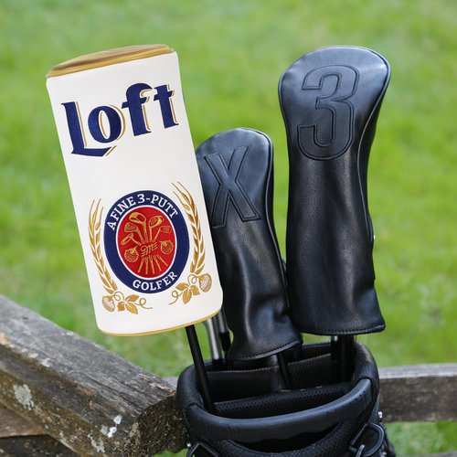 Golf Driver Headcover - Beer Can Shaped Barrel Style Funny Head Cover, Tour Grade PU Leather Golf Club Cover (Mulligan Loft)