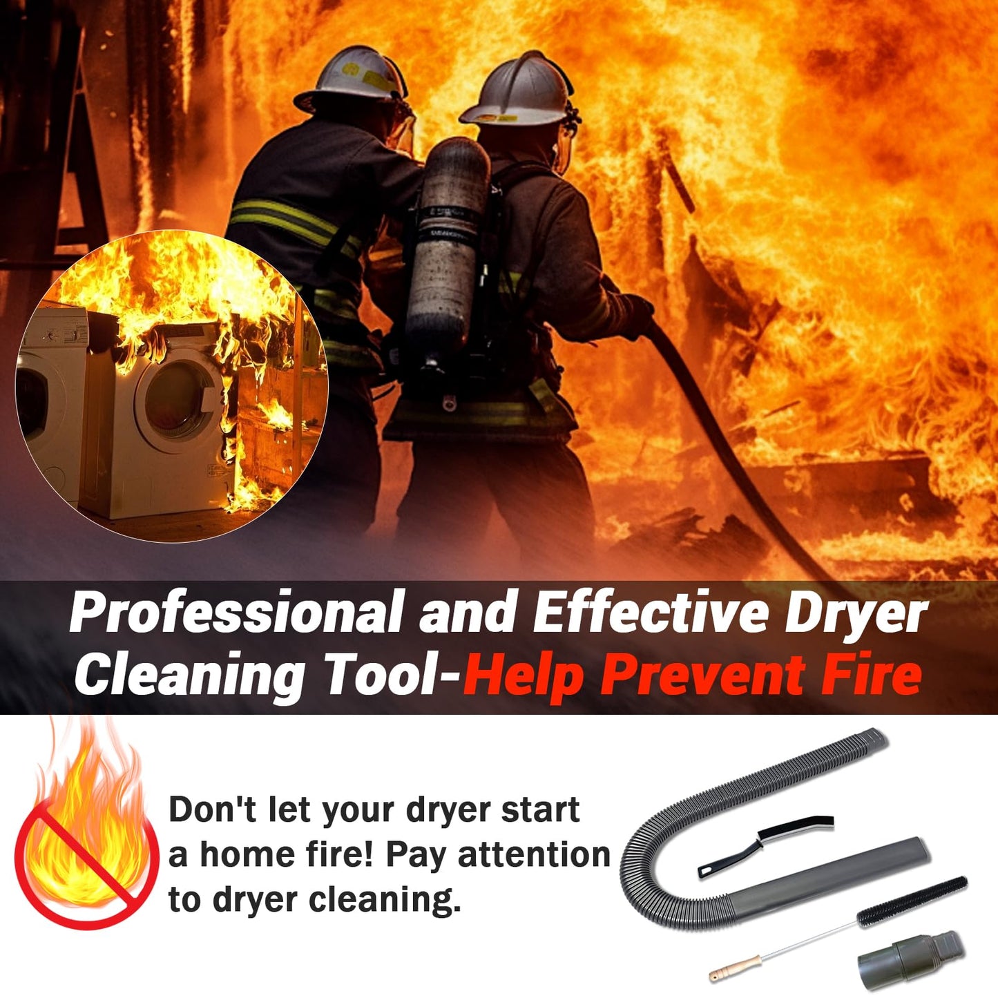 Dryer Vent Cleaner Kit for Shark NV350, NV351, NV352, NV353,NV360,NV500, NV501 Vacuum Attachment with Dryer Lint Brush and Hard Bristle Crevice Brush for Dryer Vent Replacement Parts