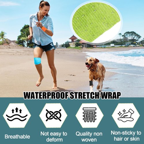 Threlaco 100 Rolls Self Adhesive Bandage Wrap Breathable Elastic Cohesive Bandage Non Woven Medical Wrap Colorful Ankle Tape for Stretch Athletic, Sports, Wrist(Sports Style,2 Inch X 5 Yards)