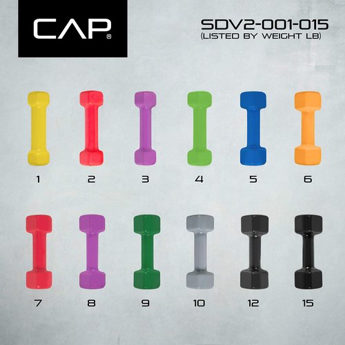 CAP Barbell Vinyl Coated Dumbbell, 8 lb Single