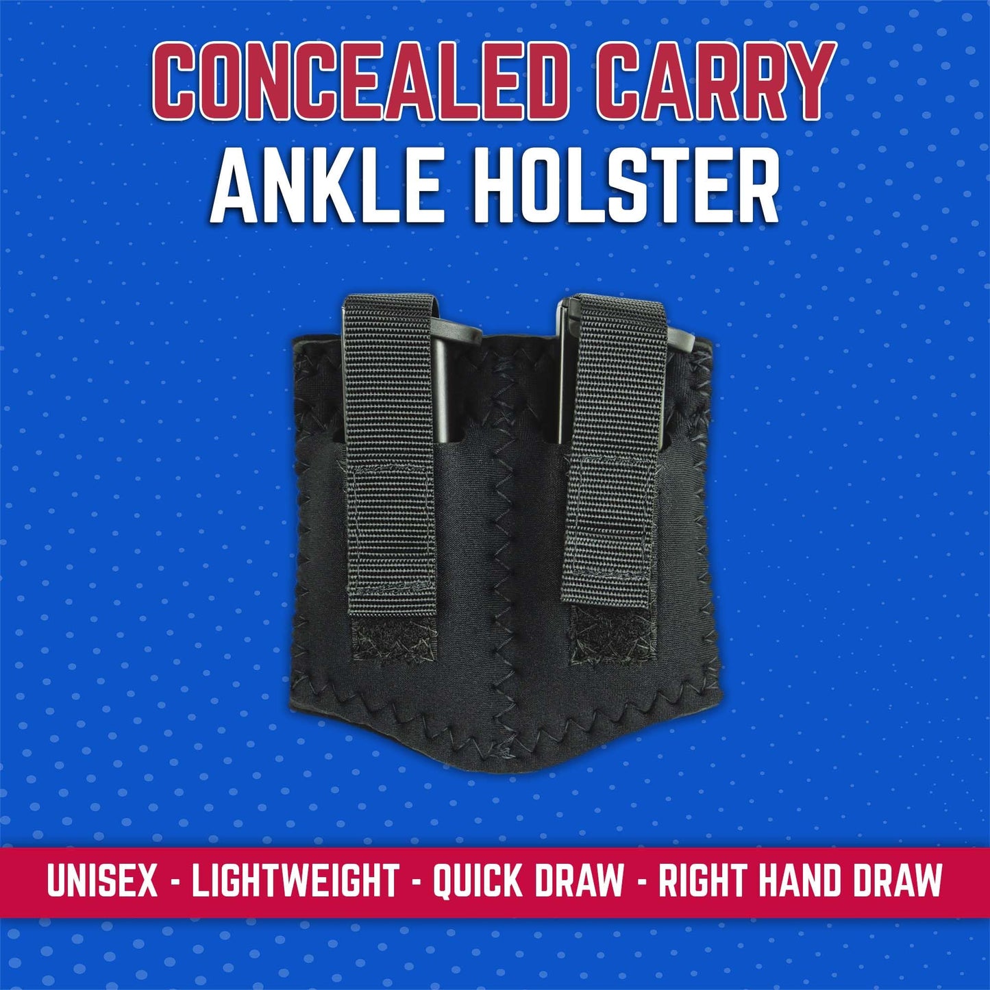 DeSantis Neoprene Ankle Double Magazine - Ankle Magazine Holster, Carrier Pouch, Magazine Holster Strap, Concealed Velcro Holster, Compatible w/Most Standard 9MM/40CAL Magazine - Ambidextrous, Black