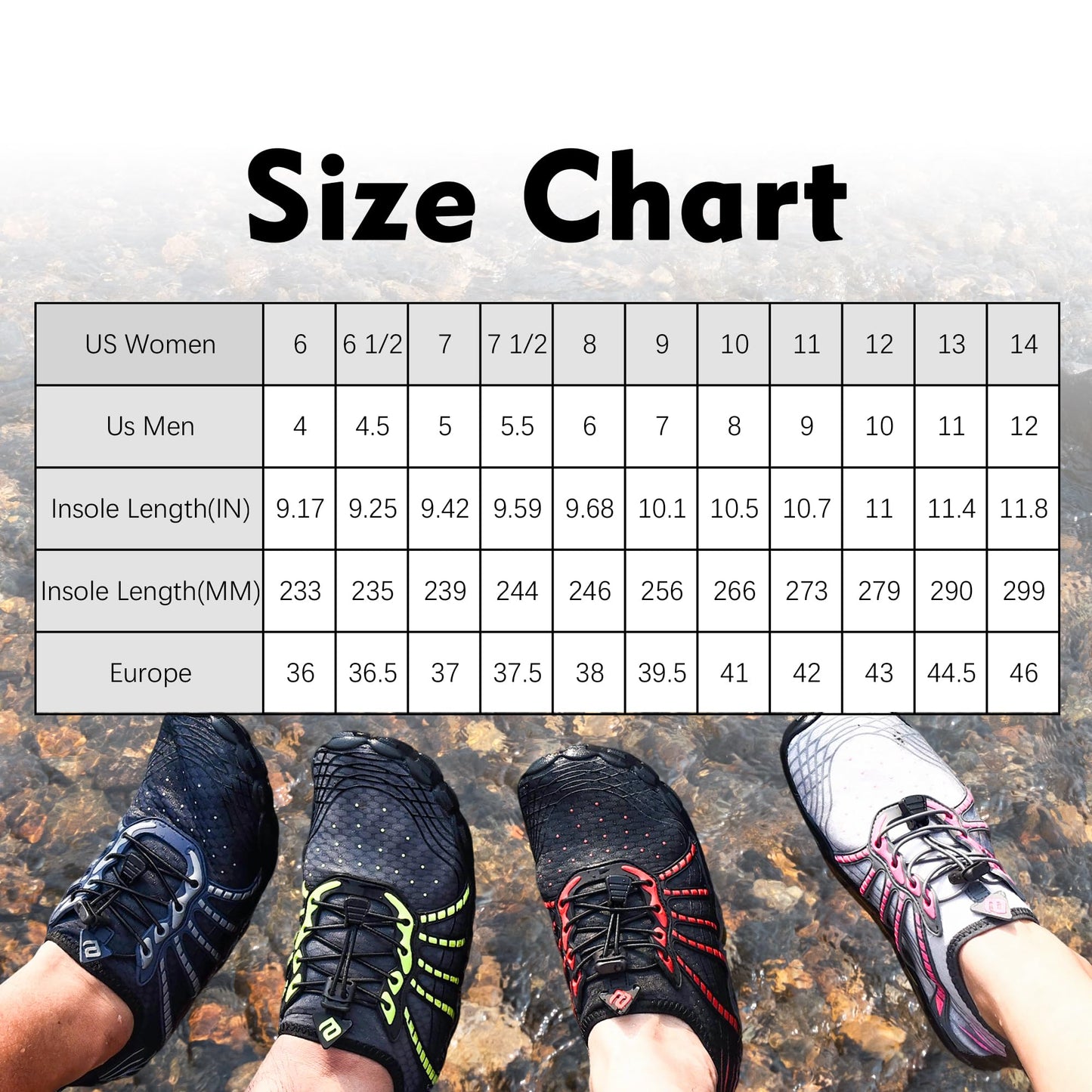 Water Shoes for Women and Men - Quick-Dry Lightweight Swim Shoes for Beach,Pool,Hiking Black/Red