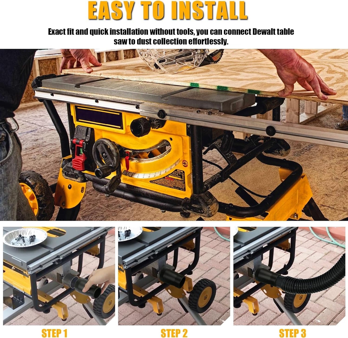 Thaekuns Table Saw Vacuum Adapter for DeWalt Contractor Saw and Shop Vac Etc