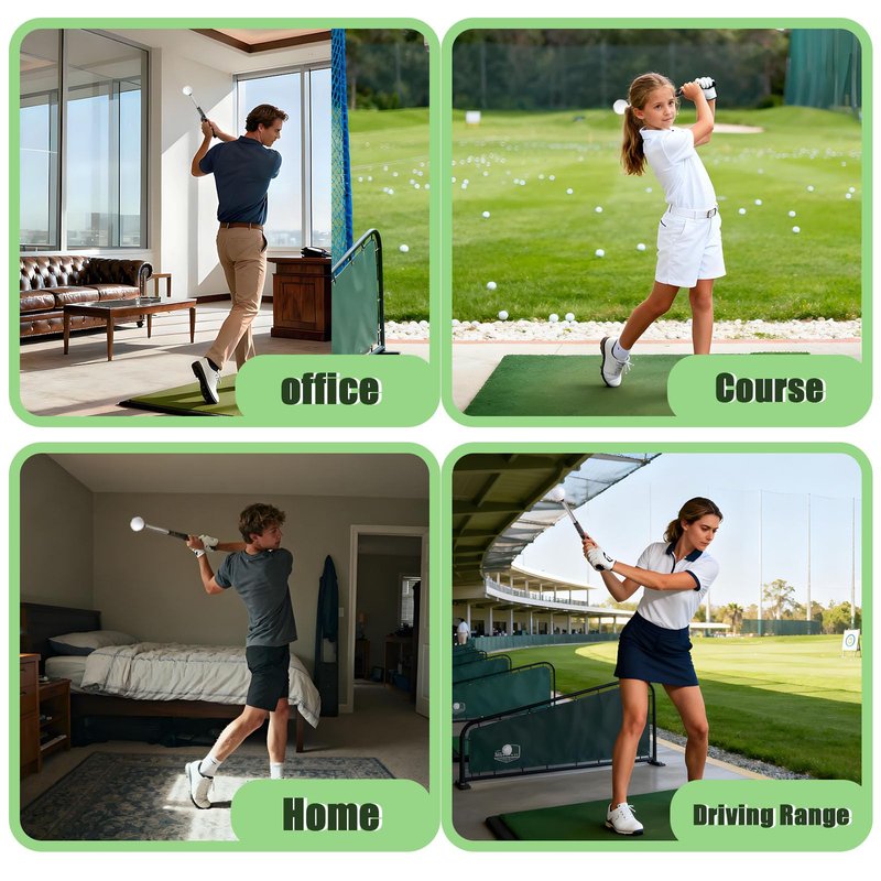 Ruoyang Retractable Golf Swing Trainer & Golf Grip Trainer for Warm-up, Right-Handed Golf Training Aid with Strength & Tempo Practice, Indoor Golf Club for Chipping and Hitting