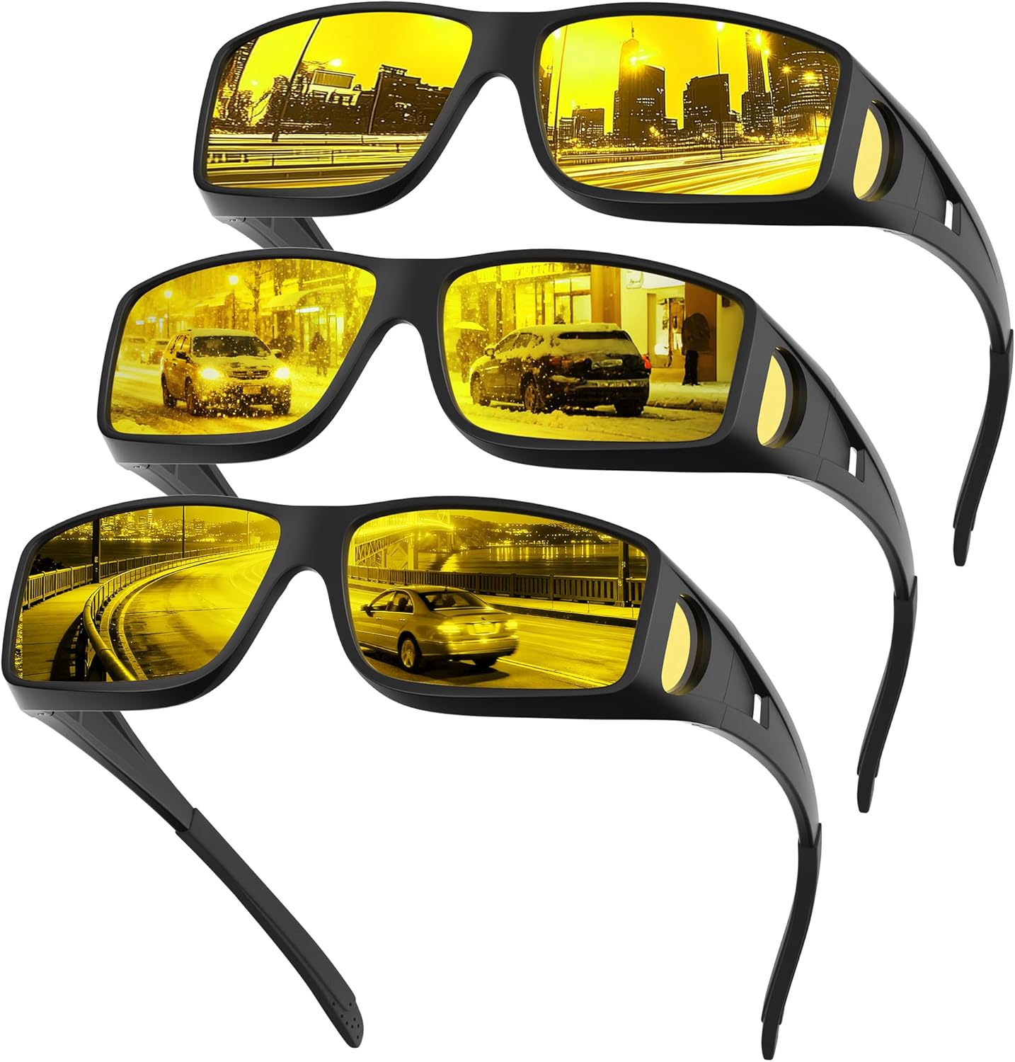 Skiennix Night Driving Glasses - HD Anti-Glare Wraparound Design for Enhanced Night Vision