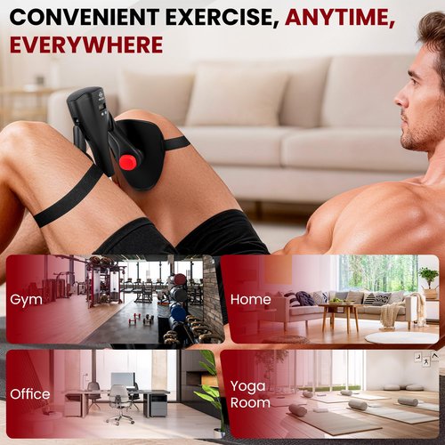 HELEEN Upgraded 2026 Thigh Master for Men and Women - 360° Kegel Exerciser and Pelvic Floor Muscle with LED Display , 0-110 LB Inner Hip Trainer with Stretching Strap and 8 Shape Resistance Band