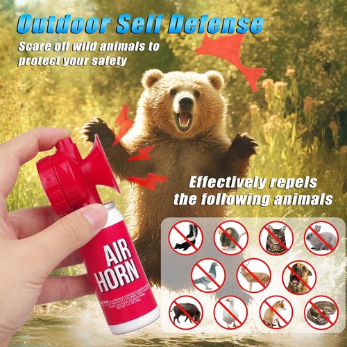 Fingig Air Horn - Loud Mini Safety Horn for Sports Events | 1.4oz Compressed Air - Red