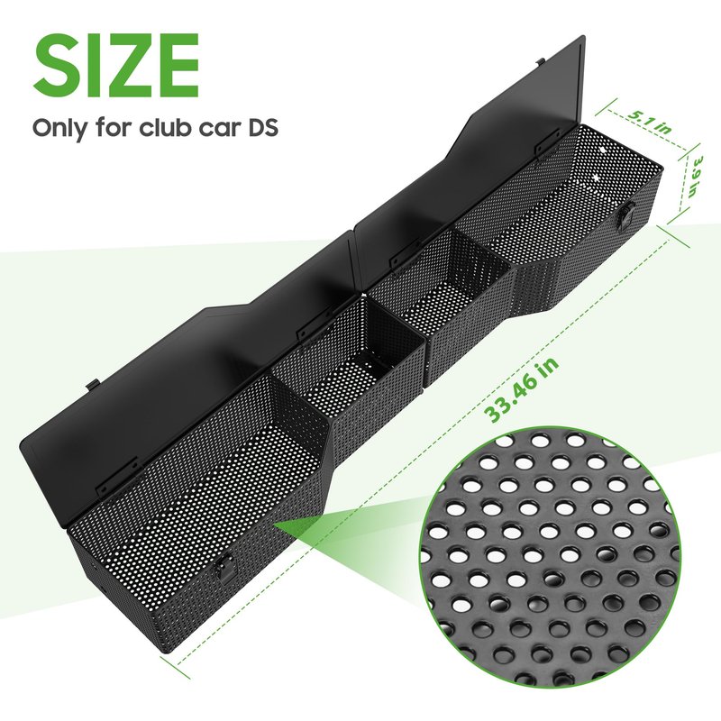 10L0L Golf Cart Front Inner Storage Utility Basket – Dash Storage Tray for Club Car DS & Precedent (2000-Up), Durable Steel with Anti-Rust Coating, Easy Installation