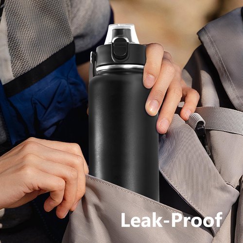 Auto Spout Lid for Hydro Flask Wide Mouth 12-64 oz Bottles, Flip Top Replacement Lid for Other Brands Wide Mouth Bottles with Button Lock & Soft Handle