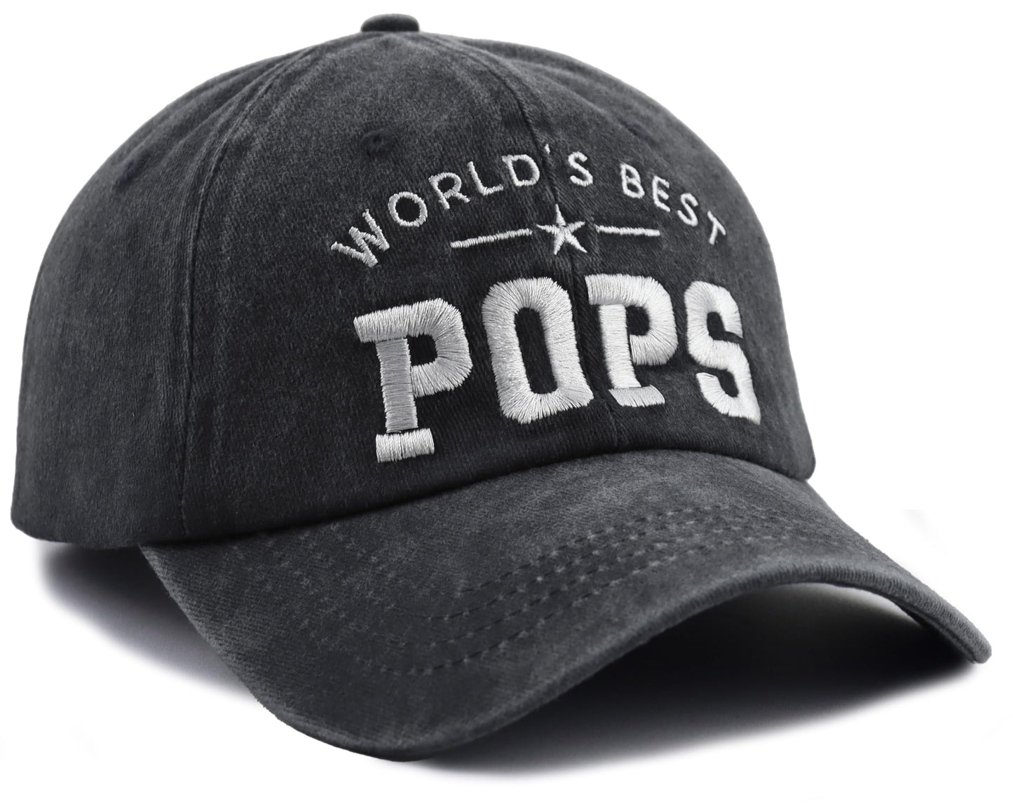 Pops Gifts for Men, World's Best Pops Papa Hat, Pop Pop Accessories Baseball Cap, Retirement Father's Day Birthday Gifts for Dad Pappy Hubby Grandpa Black