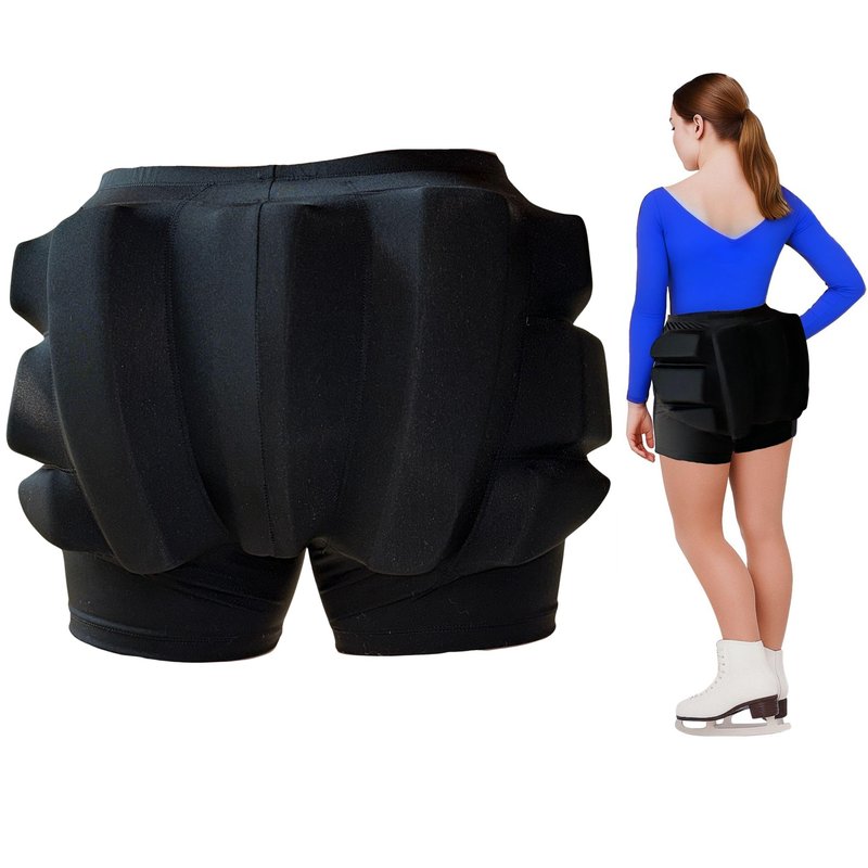 CRS Cross Extra Thick Padded Figure Skating Shorts. Double Thickness Crash Pad Pants for Roller, Inline, Ice Skating. Fall Impact Protection for Butt, Hips, and Tailbone (1.5 inch, Ladies Medium)