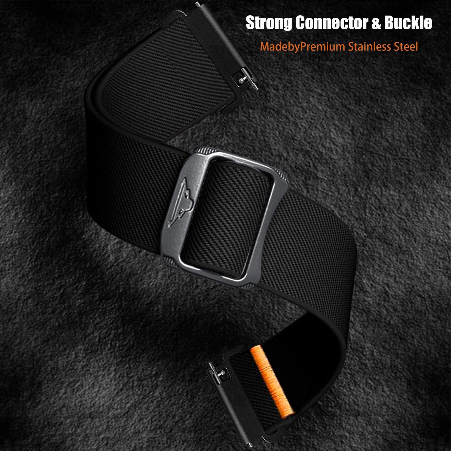 ID208 Plus, IDW13, IDW16, IDW17, IDW19, IDW20, IDW21, IDW23, IDW25, IDW26 Smartwatch Bands, Lamshaw 22mm Quick Release Stretchy Solo Loop Adjustable Nylon Replacement Straps Compatible for Quican, aeac, WMK Smart Watch (Black)