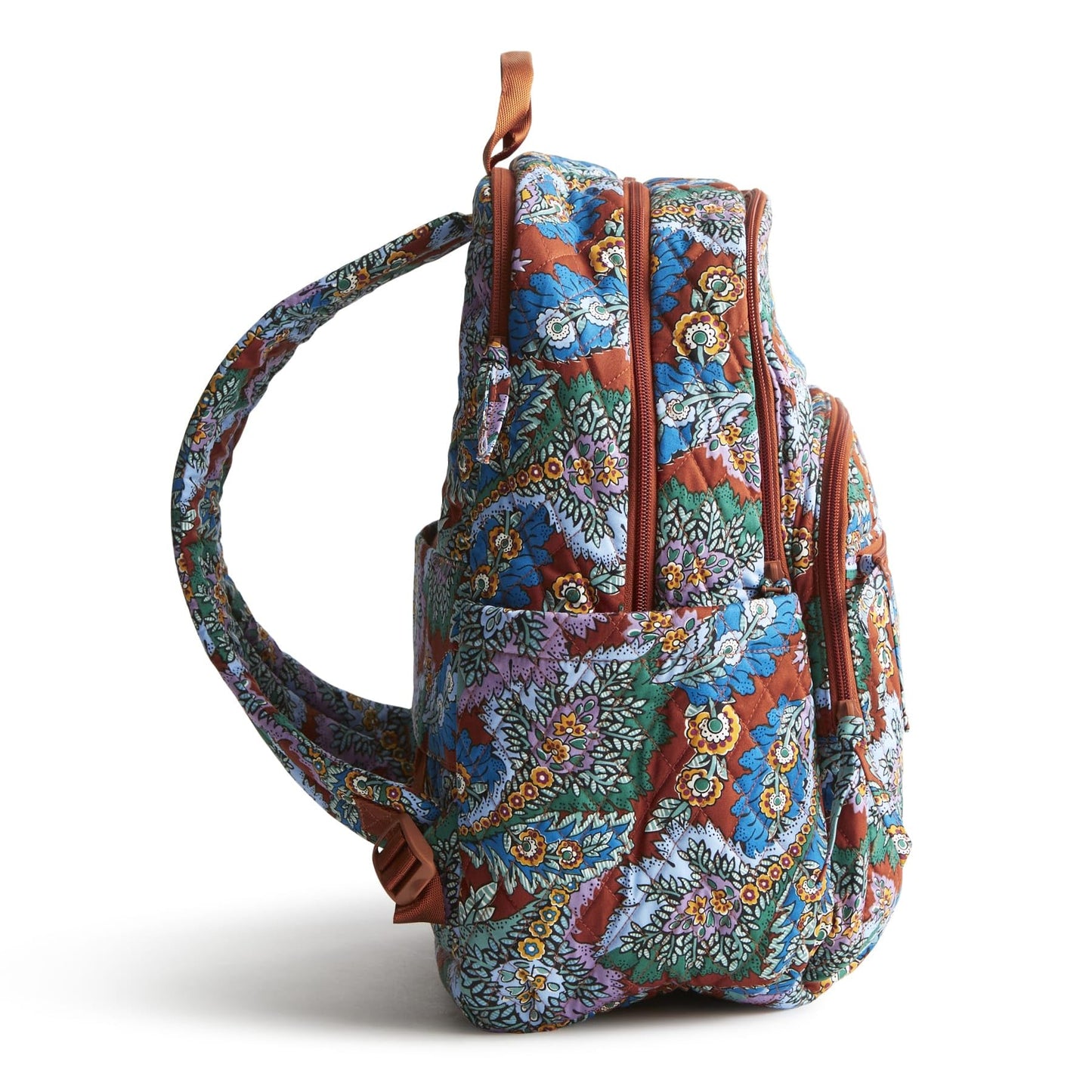 Vera Bradley Women's Premium Cotton Large Bancroft Backpack, Flowers + Feathers, One Size