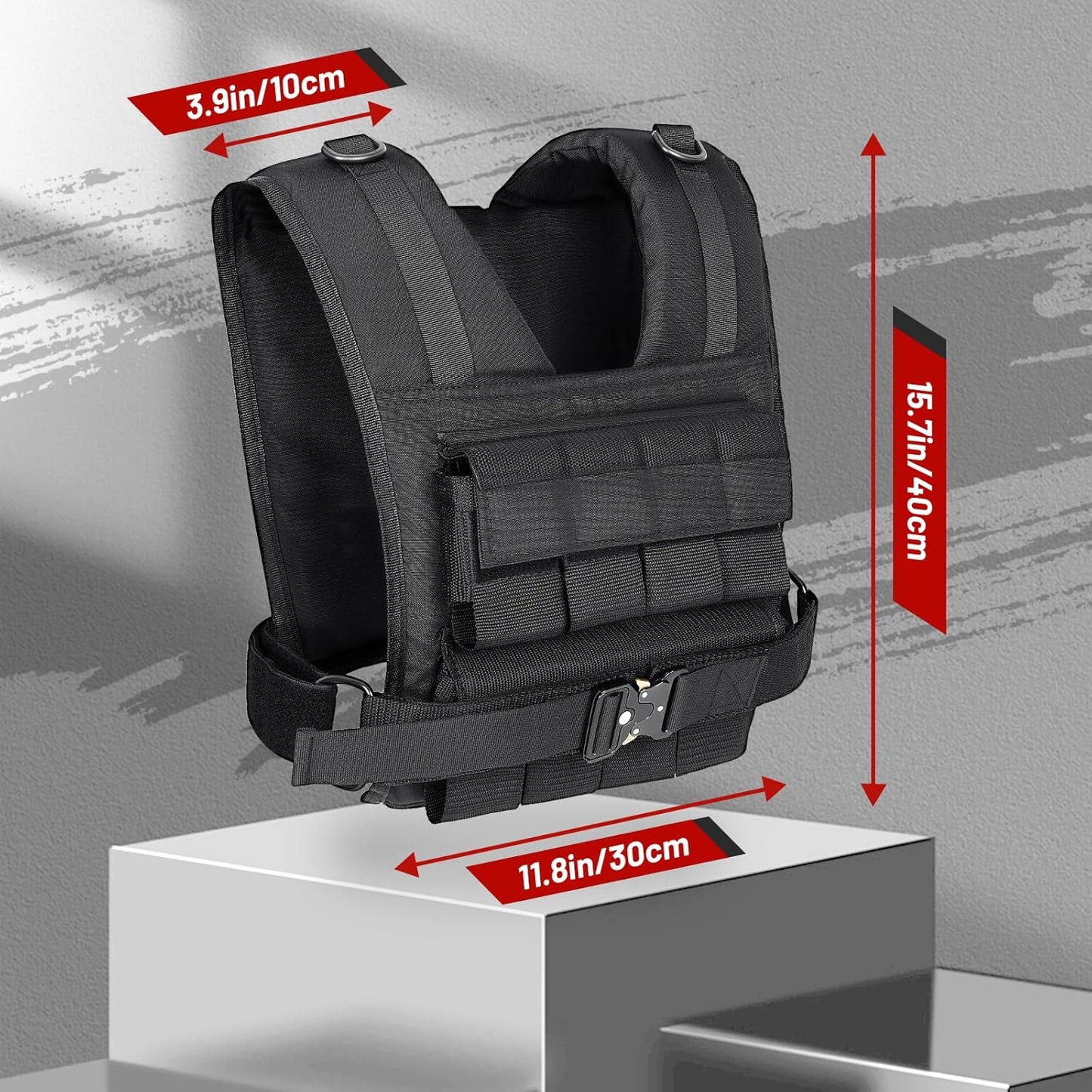 Skiennix Weighted Vest - Adjustable 26lbs to 45lbs | Heavy-Duty Workout Vest for Strength Training & Running