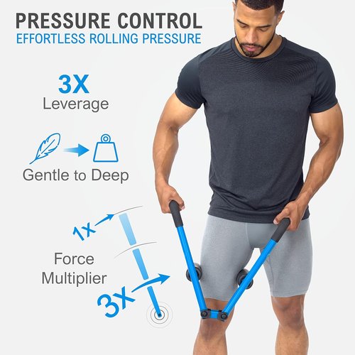 DoubleUP Roller Therapy Kit - Muscle Massager with Lever-Action Control | Quick-Change Rollers - White