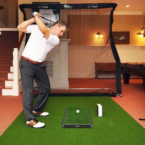 3 in 1 Golf Hitting Mat with Clear Swing Path Feedback, 13 * 17in Replaceable Golf Training Mat for Indoor/Outdoor, Golf Gifts for Men/Women Golfers