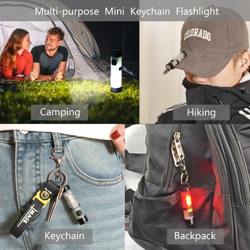 Hilngav3Pack MINI EDC Rechargeable Keychain Flashlight, 300 Lumens USB C Rechargeable Keychain Flash Light, Compact Portable Mini Tiny LED Keyring Lights with Pocket Clip Everyday Carry, Emergencies