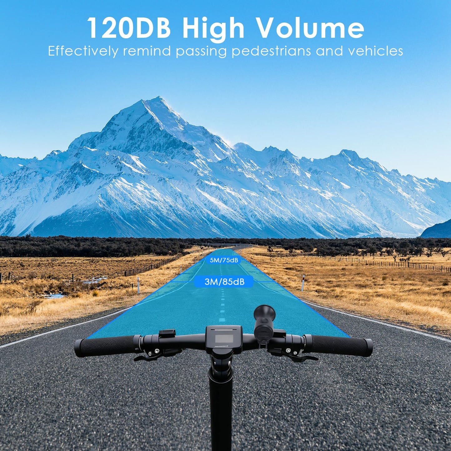 Scooter Horn,120DB Loud Scooter Horn Powered by 3V Celll Battery, Applies to 22.2-32mm Handlebars, Suitable for Scooters and Bikes, Bike Horn for Adults, Scooter Bell, Electric Scooter Accessories