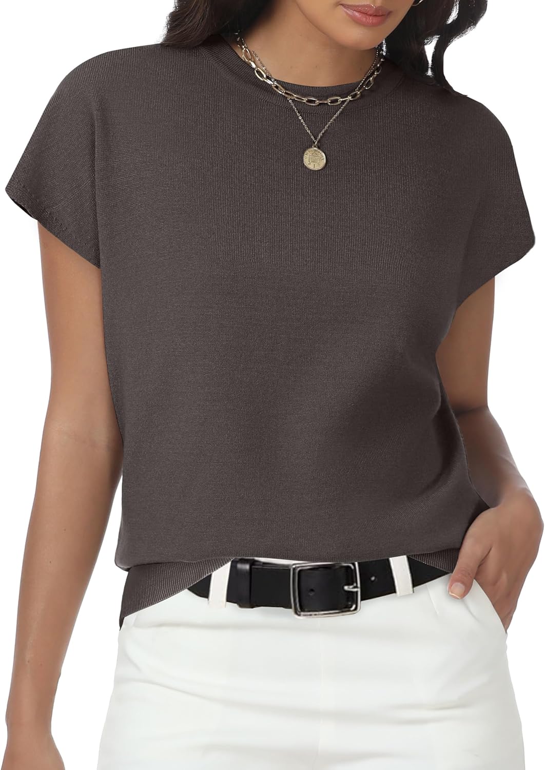 Skiennix Women's Summer Sweater - Short Sleeve Casual Top for Beach Vacations | Stylish & Comfortable