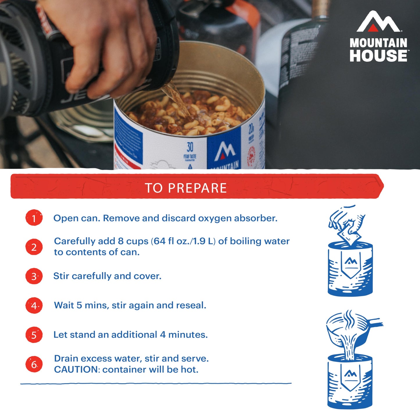 Mountain House Chili Mac with Beef & Freeze-Dried Food for Camping, 10 Servings, 30-Year Shelf-Life