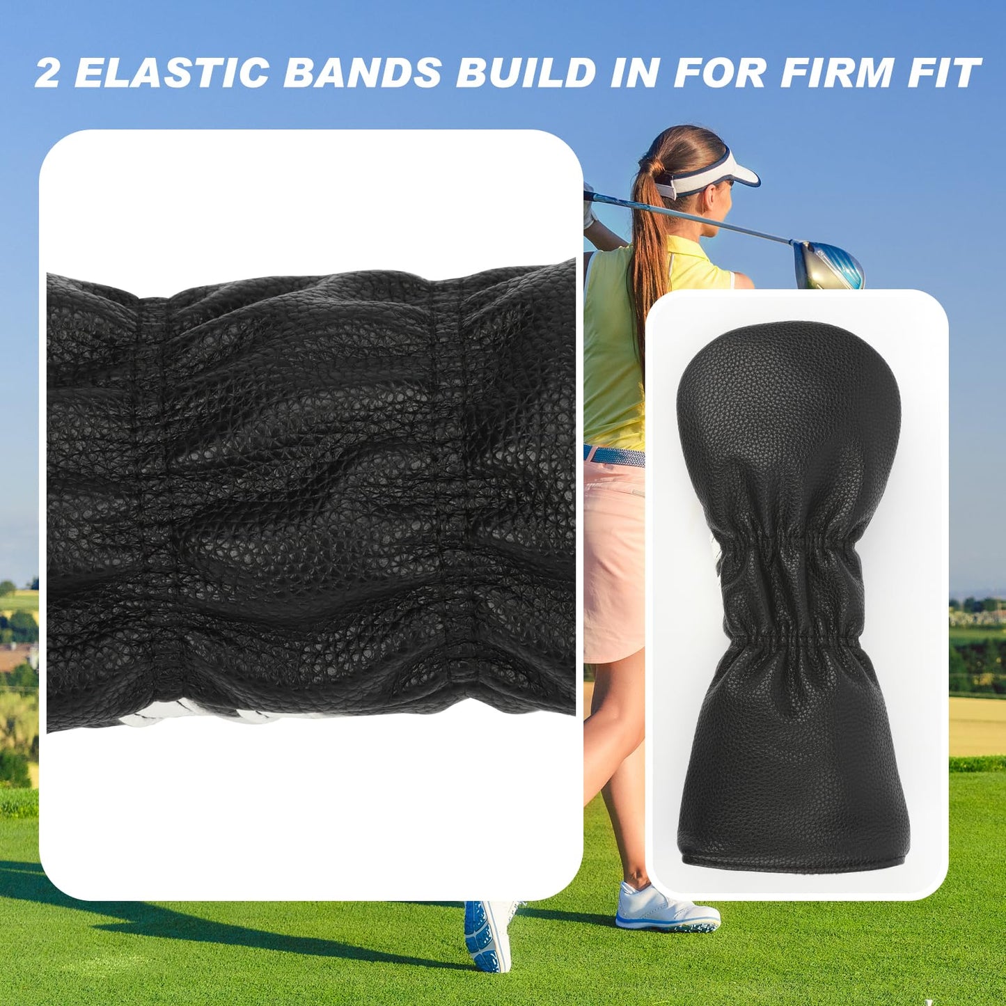 Golf Club Covers,4pcs Golf Head Covers for Woods and Driver Fairway Hybrids for Golf Clubs Women Men