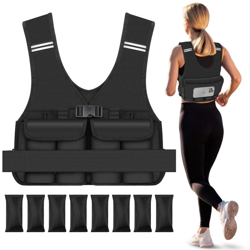 DMDG Adjustable Weighted Vest for Woman Men With Shoulder Pads 2-10 lbs, Weighted Vest For Walking, Running, Cross Training, Muscle Building,Improve Bone Health- Comfortable, Washable