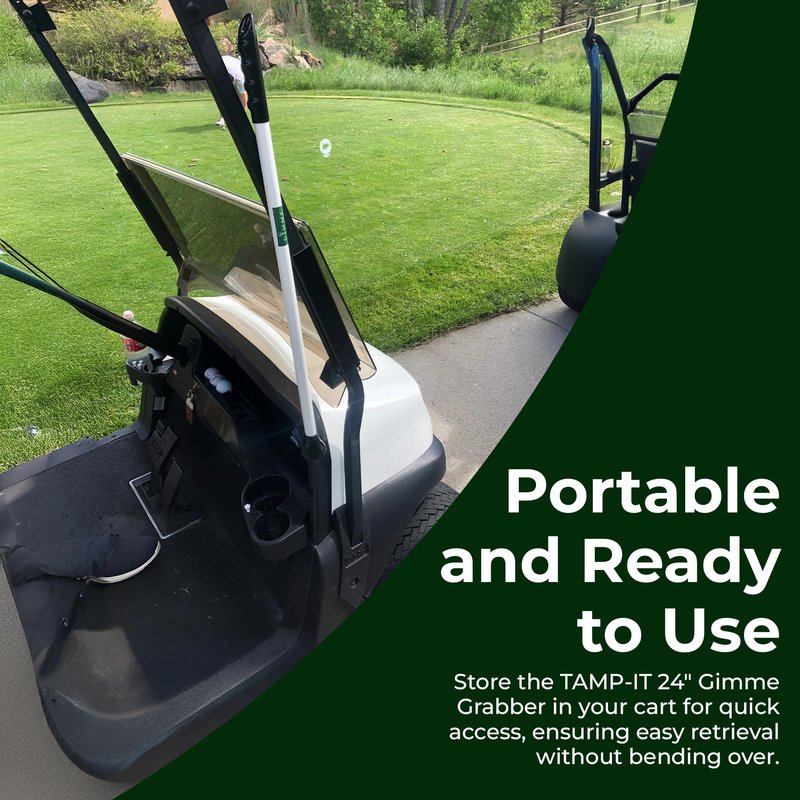 TAMP-IT 24" Gimme Grabber Golf Ball Retriever – Lightweight Pickup Tool, Easy Retrieval, Ideal for Scramble Play & Personal Use, Water Retriever Tool, Picker Upper Grabber, Non-Slip Golf Ball Picker