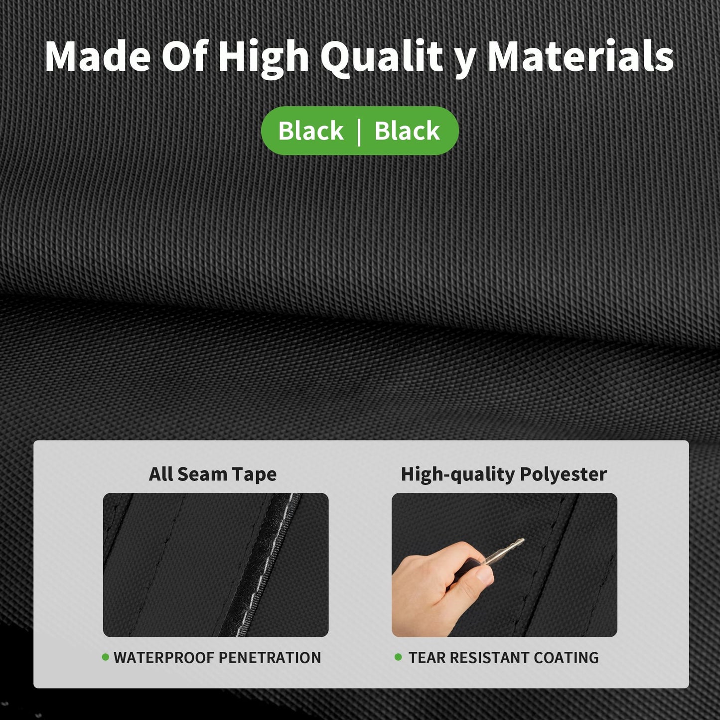 10L0L Universal Golf Cart Seat Covers 4-Passenger, Waterproof Dustproof UV Resistant, Heavy-Duty All-Weather Protection for Club Car EZGO Yamaha and Most Golf Carts (All Black)