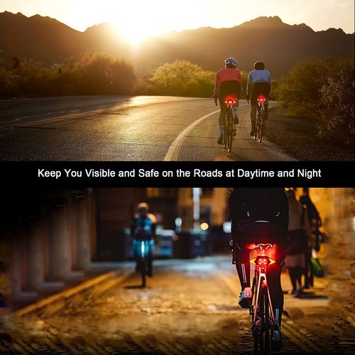 Best Bike Turn Signals Rechargeable Rear Bicycle Light Luces para Bicicleta Waterproof Bike Indicators fit Handlebars, Saddle Rears, Cargo Carrier