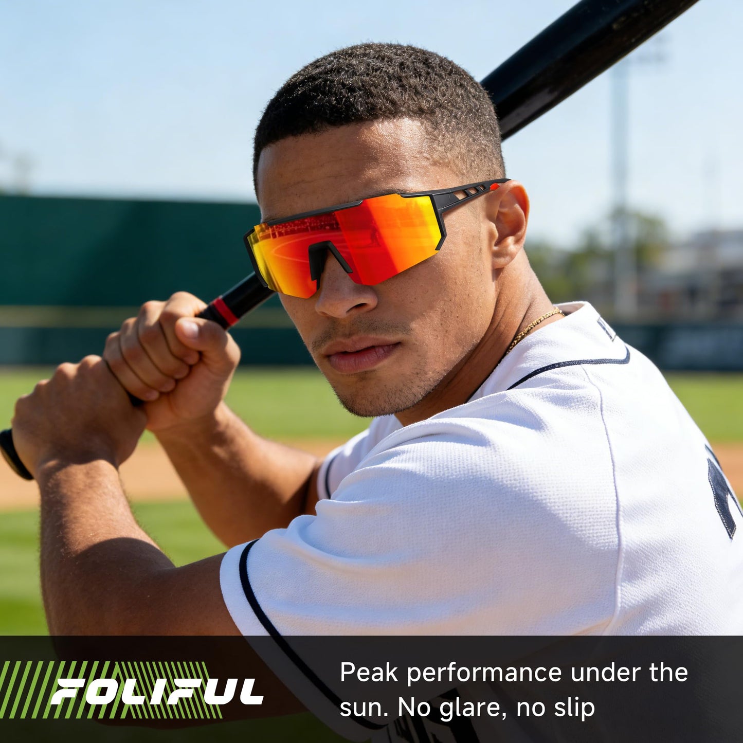 Foliful 3 Pack Polarized Sports Sunglasses Men Women, Running Mens Sunglasses UV Protection for Baseball Cycling Fishing, Grey/Grey/Ash
