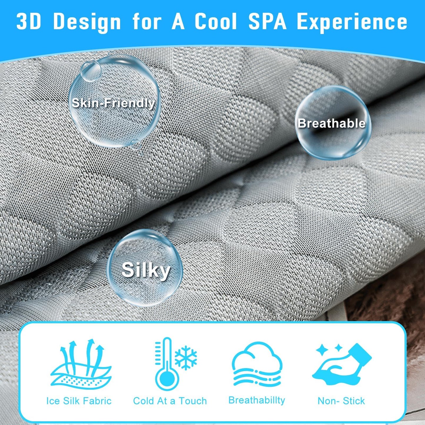 LEAPGOMAX Golf Cart Seat Covers Cooling Ice Silk Golf Cart Seat Blanket for EZGO TXT RXV/Club Car DS Precedent Front Seat 4 Pockets Seat Blanket for 2-Person Seats, Keeps Seat Cool and Clean Gray