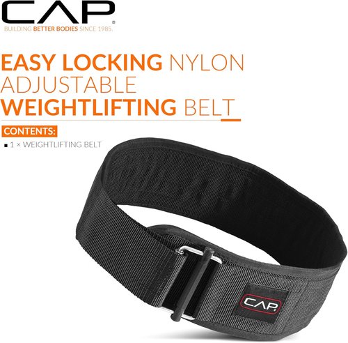 CAP Barbell Premium Nylon Weightlifting Belt - Durable Support for Enhanced Lifting | Multiple Sizes Available